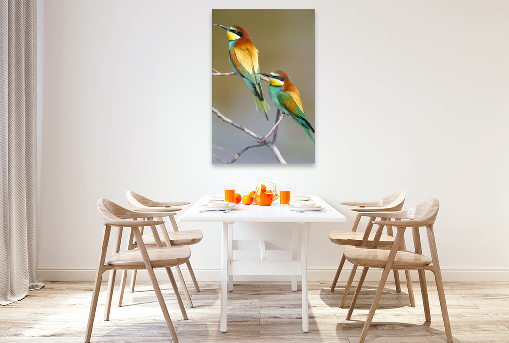 Premium textile canvas European bee-eater 