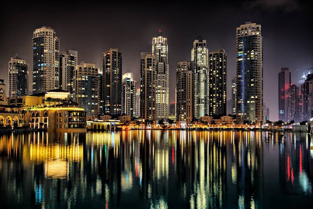 Premium Textil-Leinwand Dubai City
