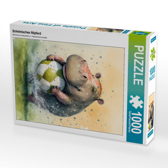 Schelmisches Nilpferd - CALVENDO Foto-Puzzle