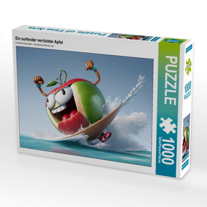 A surfing crazy apple - CALVENDO photo puzzle 