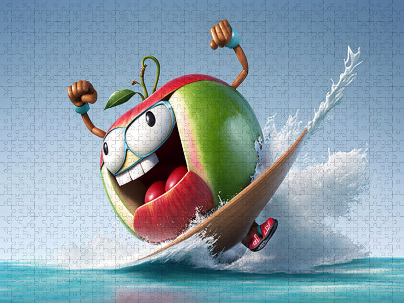 A surfing crazy apple - CALVENDO photo puzzle 