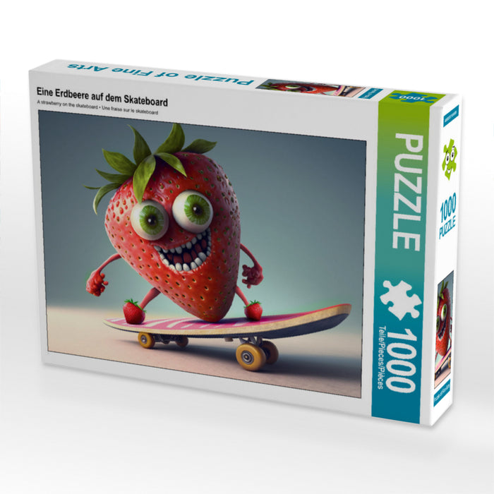Eine Erdbeere auf dem Skateboard - CALVENDO Foto-Puzzle