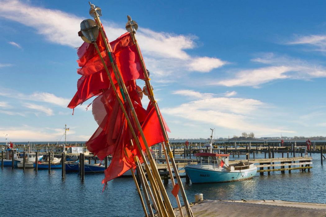 Premium textile canvas waving fishing flags in Maasholm 