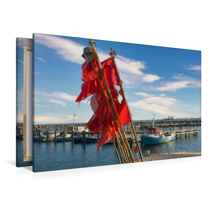 Premium textile canvas waving fishing flags in Maasholm 