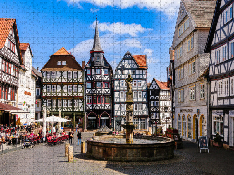 Marktplatz mit Rolandsbrunnen - CALVENDO Foto-Puzzle'