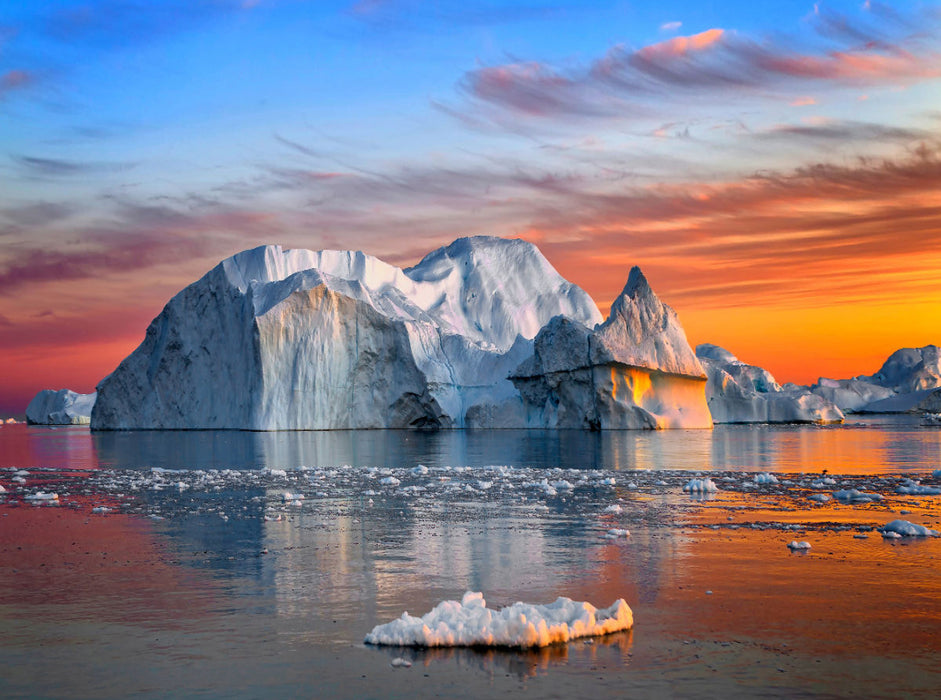 Magnificent sunset - Disko Bay - Ilulissat - Greenland - CALVENDO photo puzzle 