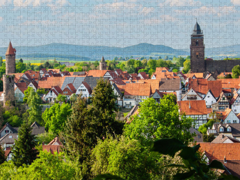 Grebenstein vu depuis la colline du château - Puzzle photo CALVENDO' 