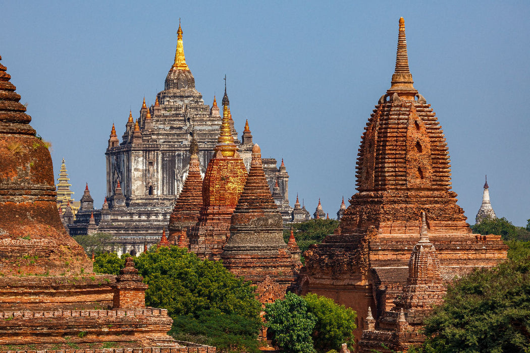Premium Textil-Leinwand Die Tempel von Bagan