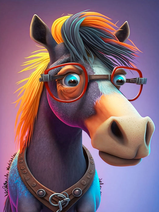 Le cheval majestueux avec humour - Puzzle photo CALVENDO' 