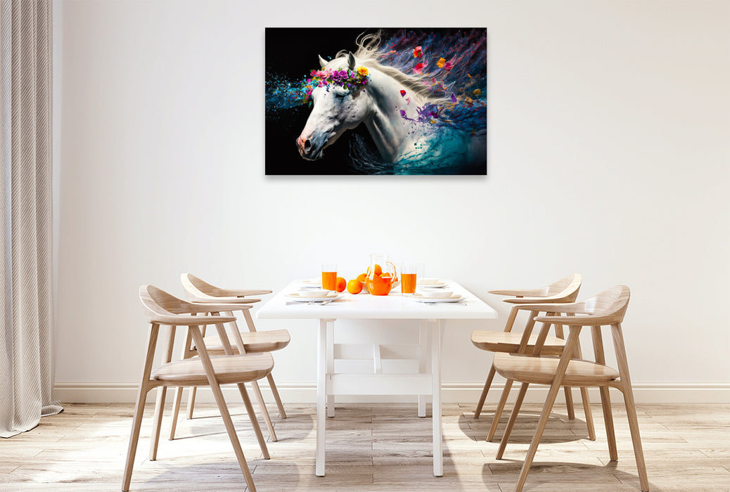 Premium textile canvas flower horse 12 