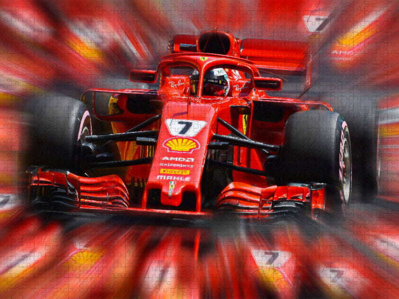 Kimi Räikkönen aus Finnland im Ferrari F1. - CALVENDO Foto-Puzzle'