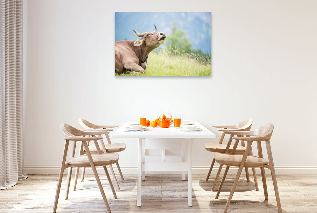 Premium textile canvas lying cow 