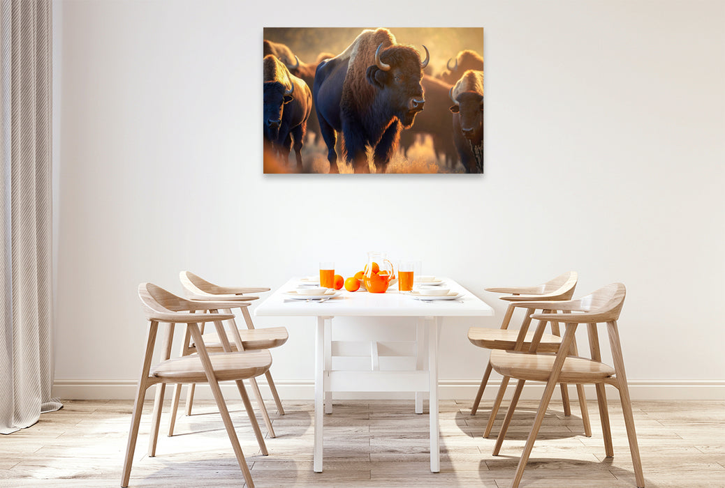 Premium textile canvas on lush pasture 