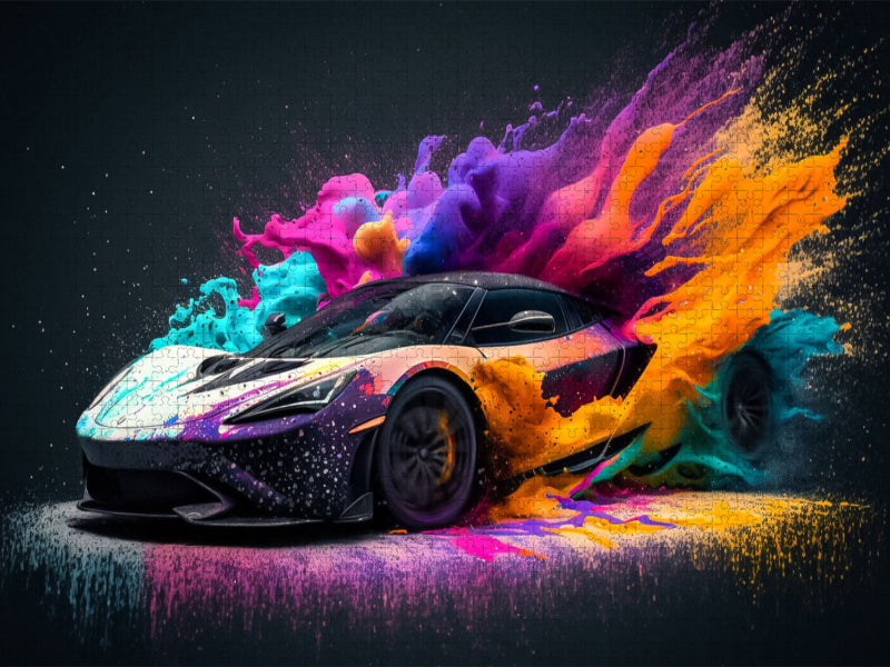 Un motif du calendrier Supercars dans une débauche de couleurs - Puzzle photo CALVENDO' 