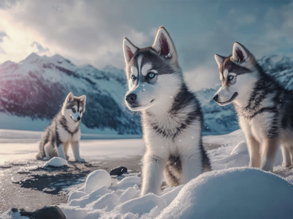 Jeunes chiots Husky - Puzzle photo CALVENDO' 