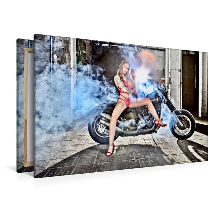 Premium textile canvas Evo Softail FXST Night Train with Lia_Juwel_Official 