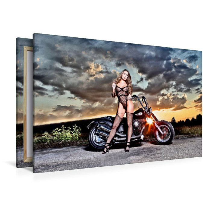 Premium textile canvas A motif from the Motorcycles and Sexy Girls calendar 