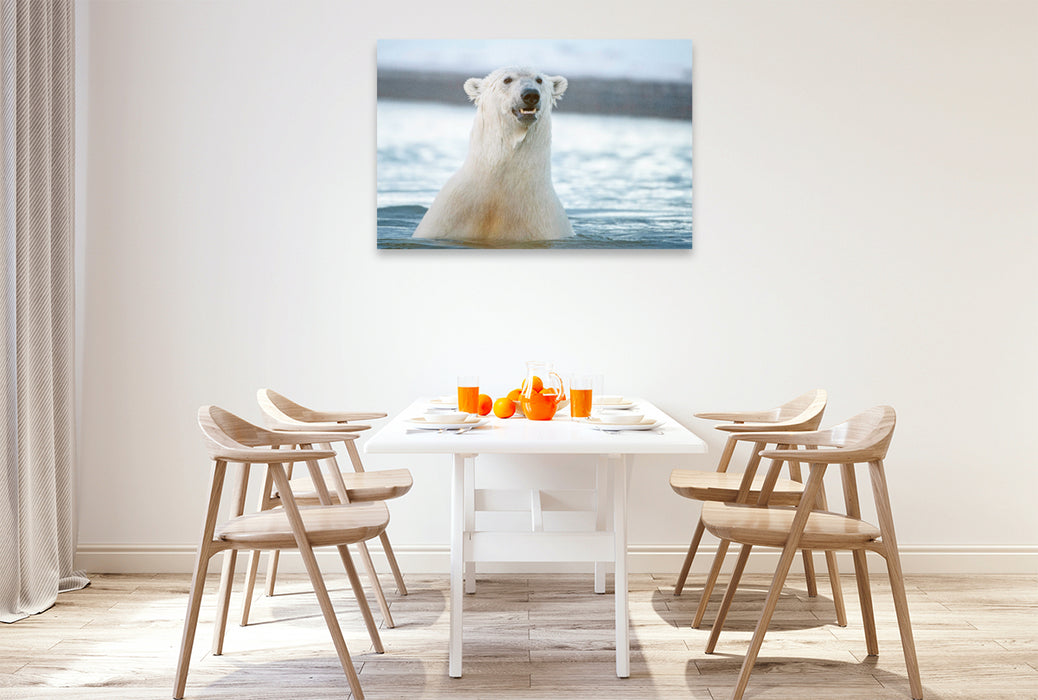 Premium textile canvas The Polar Bear: The King of the Arctic 