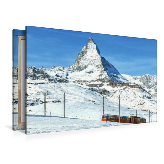 Premium textile canvas Gornergratbahn in front of the majestic Mattherhorn 