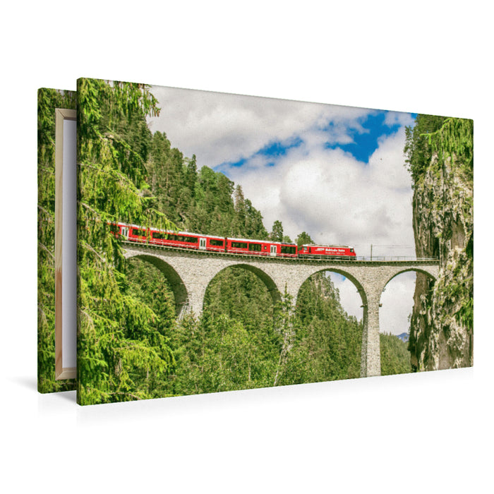 Premium textile canvas of the Landwasser Viaduct 