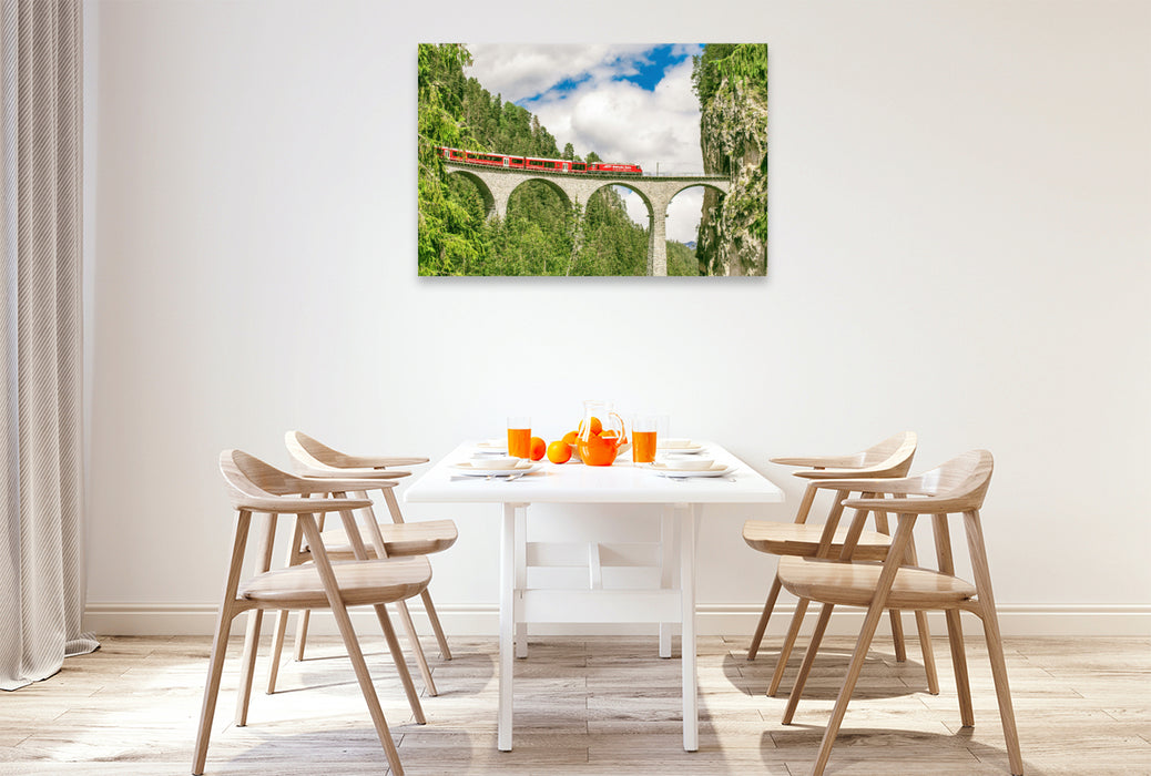 Premium textile canvas of the Landwasser Viaduct 