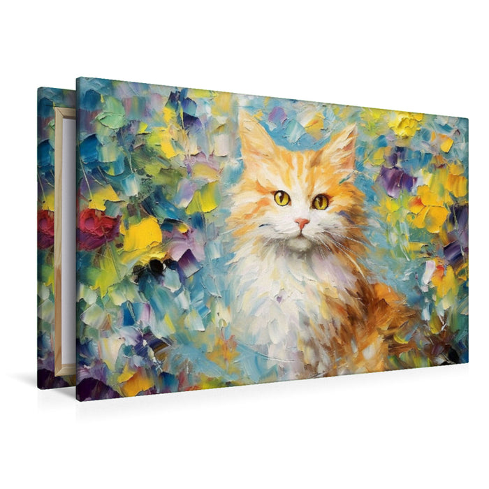 Premium textile canvas kittens in the style of modern art 