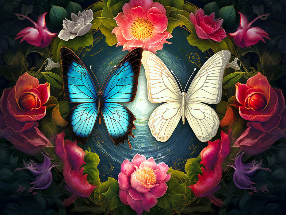Yin und Yang - zwei Schmetterlinge - CALVENDO Foto-Puzzle'