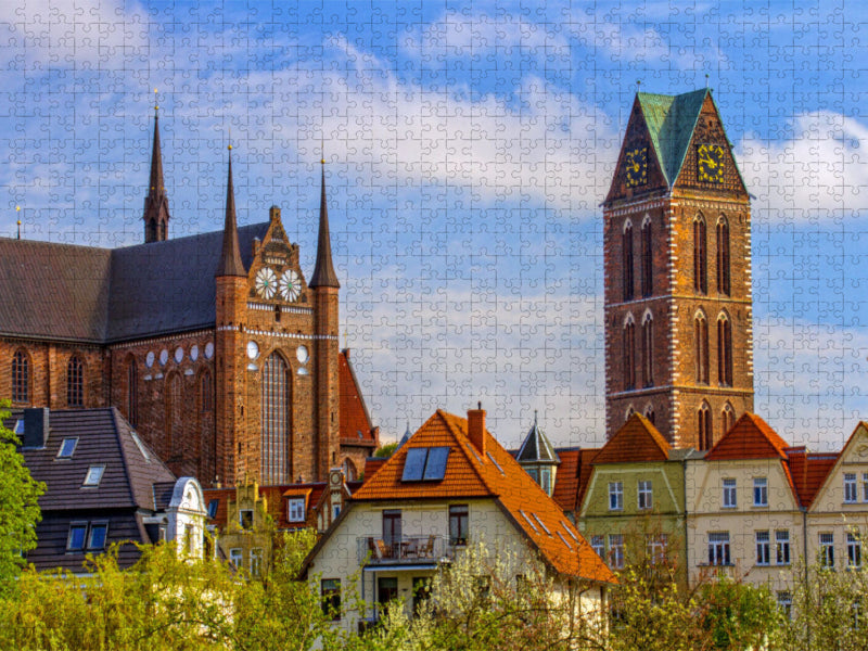 Wismars Stadtkirchen St. Georgen und St. Marien - CALVENDO Foto-Puzzle'