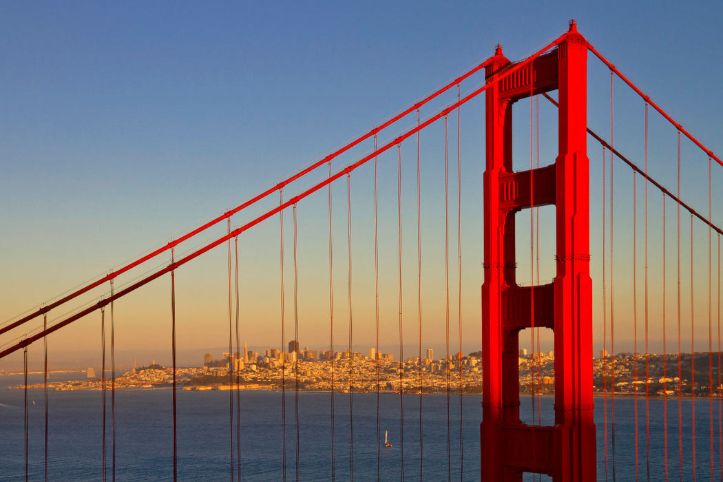 Premium Textil-Leinwand SAN FRANCISCO Golden Gate Bridge