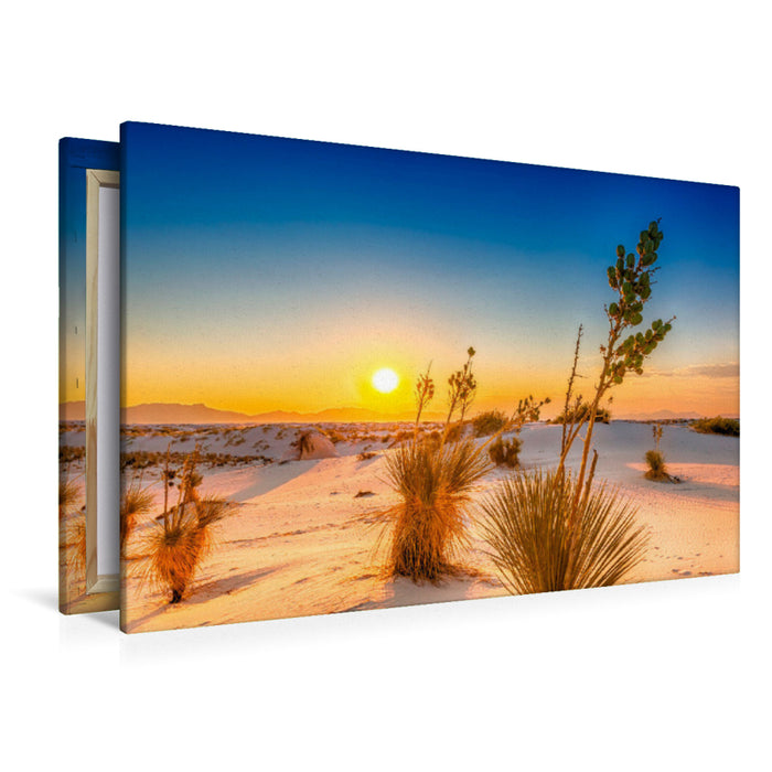 Premium Textil-Leinwand Sonnenuntergang über dem White Sands National Monument
