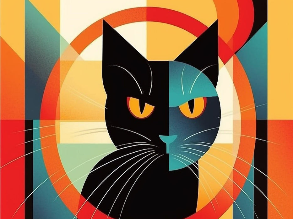 Schwarze Katze mit empörtem Blick - CALVENDO Foto-Puzzle'