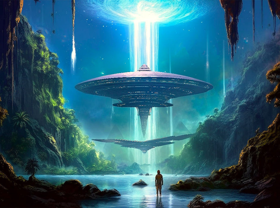 Science Fiction - Reise zu fremden Planeten - Reise nach oben - CALVENDO Foto-Puzzle'