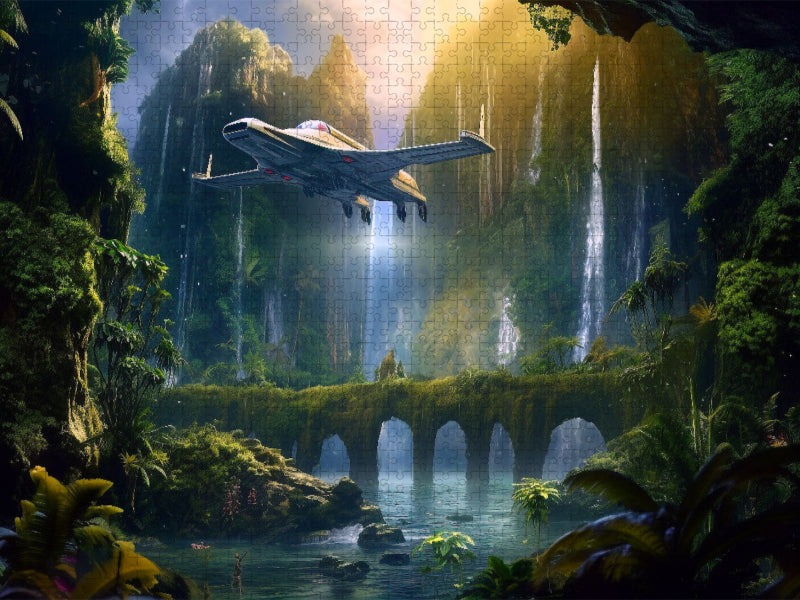 Science Fiction - Reise zu fremden Planeten - Versteckte Ruinen - CALVENDO Foto-Puzzle'