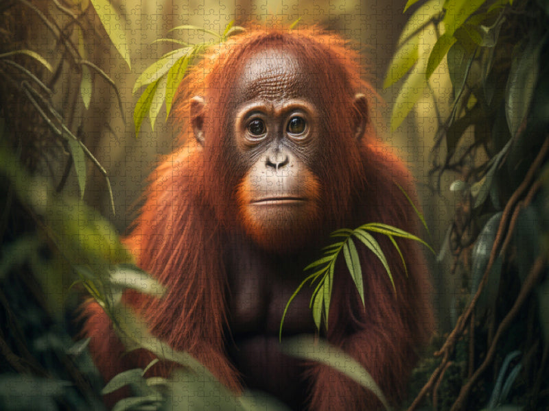 Orang-outan dans sa maison - Puzzle photo CALVENDO' 