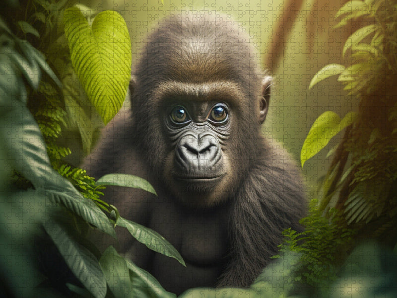 Zauberhaftes Gorillakind - CALVENDO Foto-Puzzle'