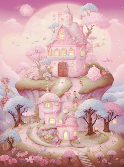 Süße Häuser im rosa Wunderland - CALVENDO Foto-Puzzle'