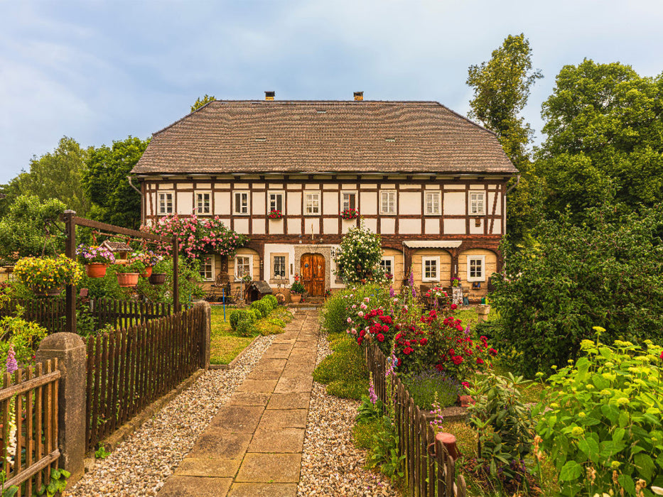 Umgebindehaus in Großschönau (1352 gegründet) hat ca. 660 Umgebindehäuser welche als Unikate erhalten sind. - CALVENDO Foto-Puzzle'