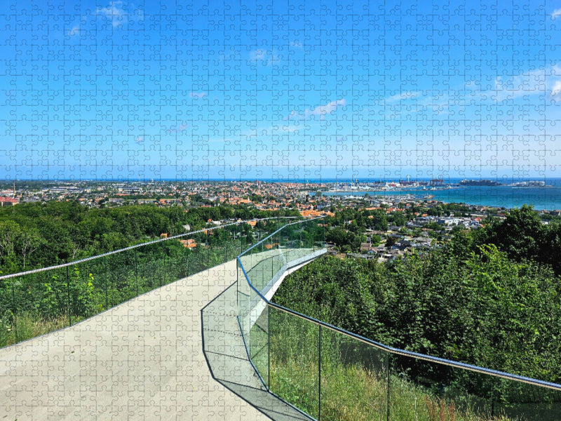 Vue de Frederikshavn depuis la plate-forme panoramique de Pikkerbakken - Puzzle photo CALVENDO' 