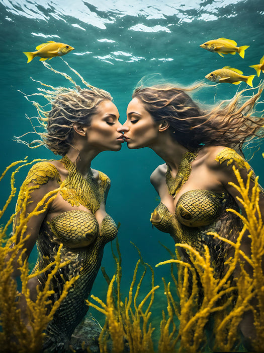 Küssende Nixen im sanften Licht des Ozeans - CALVENDO Foto-Puzzle'
