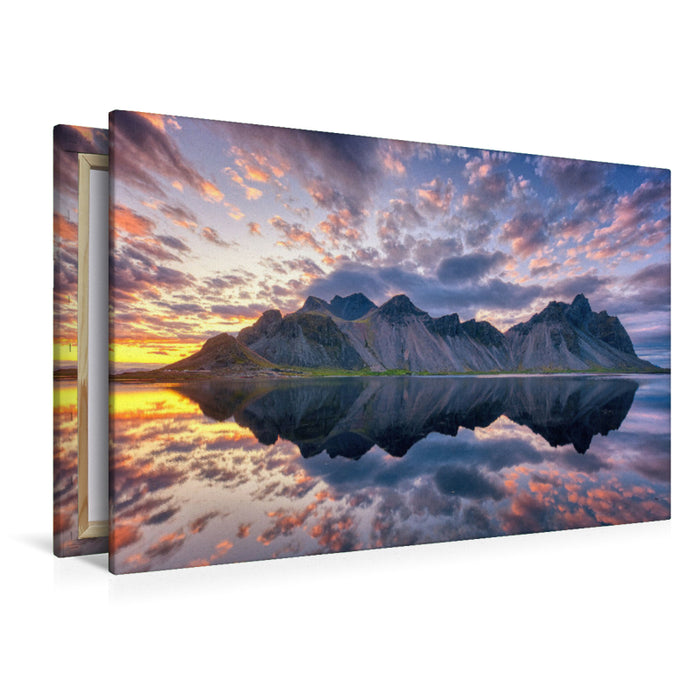 Premium Textil-Leinwand Mittsommer am Vestrahorn