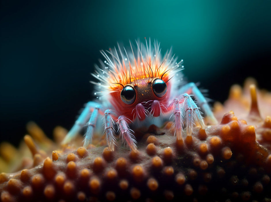 Spinne mit langen Wimpern - Lustige Mikroorganismen - CALVENDO Foto-Puzzle'