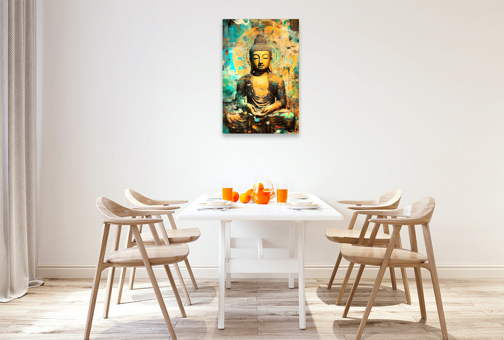 Premium Textil-Leinwand Buddha