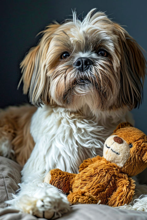 Toile textile premium Shih Tzu, mon jouet préféré 