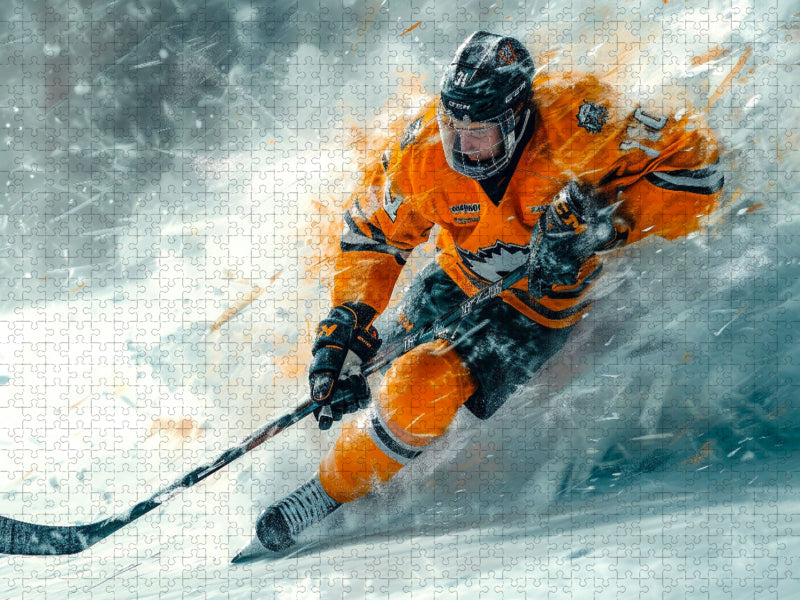 Hockey sur glace, compétences en patinage sur glace - Puzzle photo CALVENDO' 