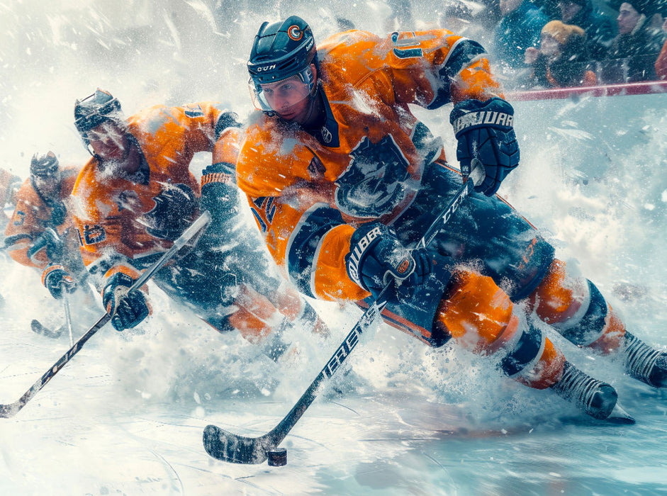 Hockey sur glace, attaque - puzzle photo CALVENDO' 
