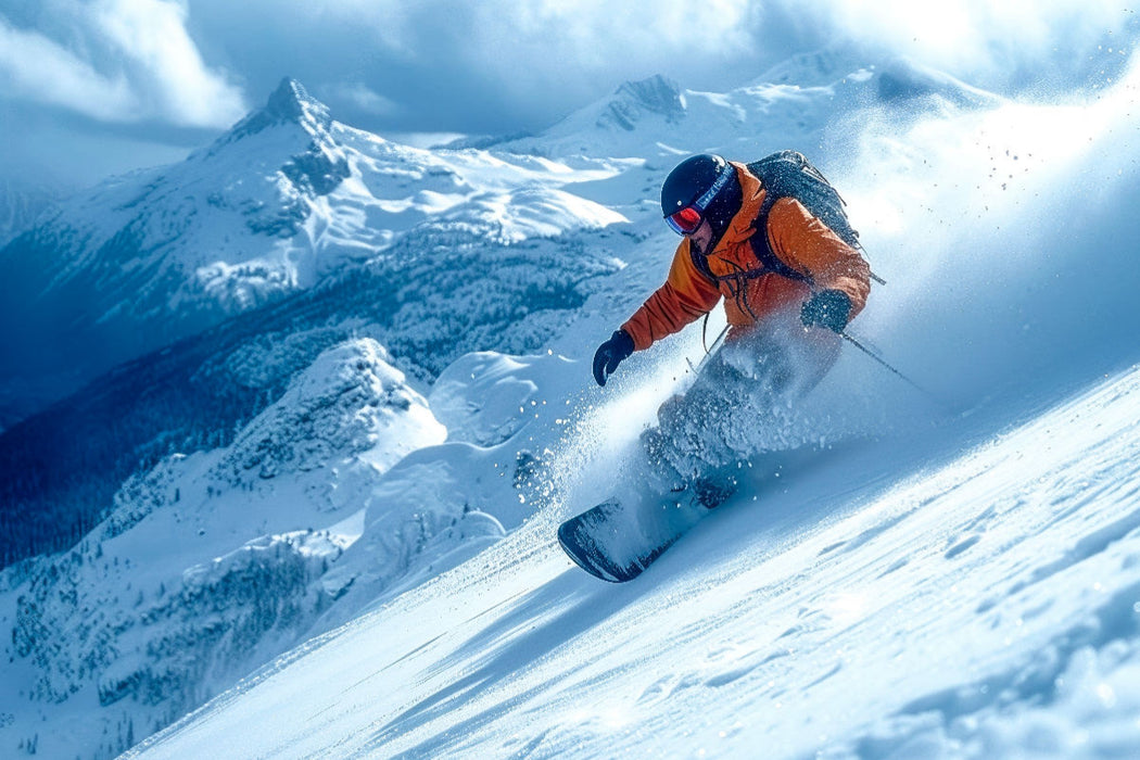 Premium Textil-Leinwand Snowboarden, pure Leidenschaft