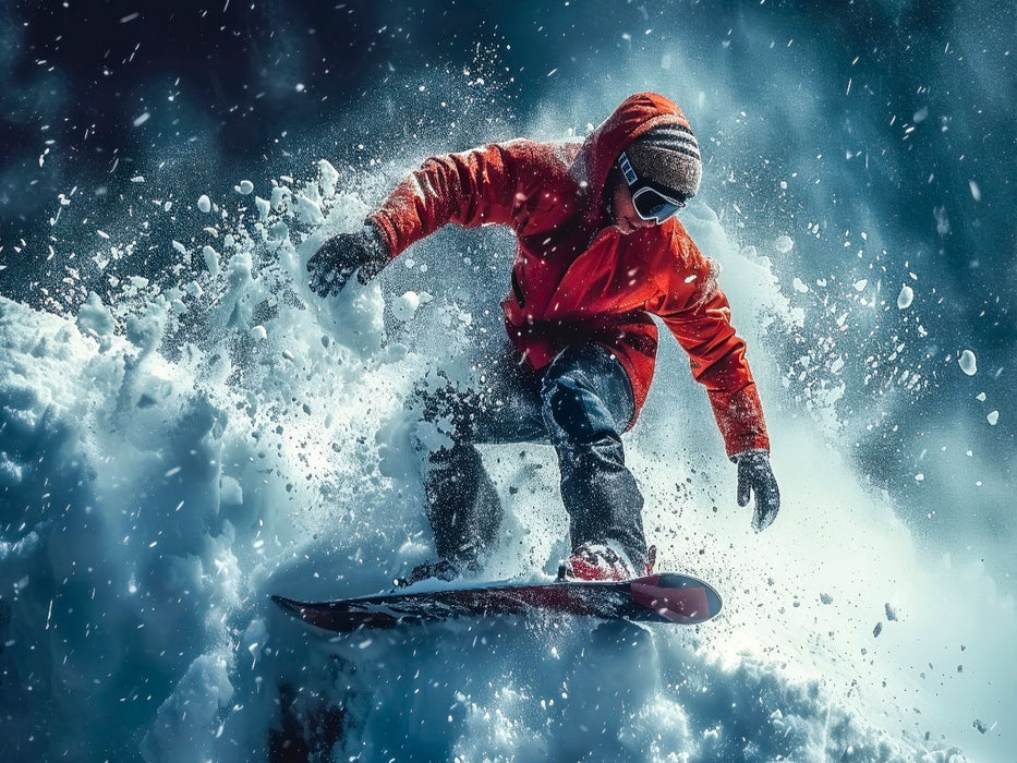 Snowboarden, schwarze Abfahrt - CALVENDO Foto-Puzzle'