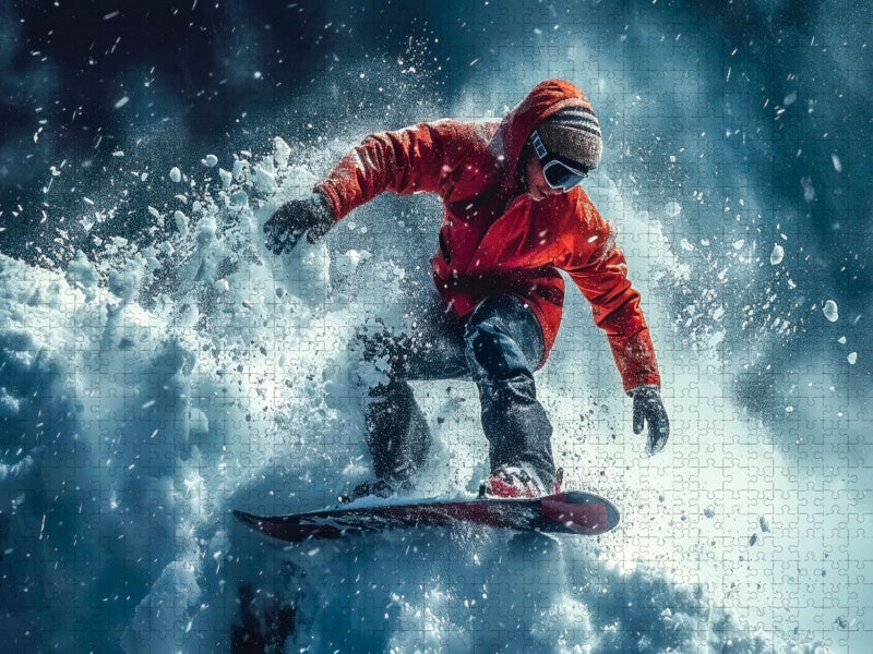 Snowboard, piste noire - Puzzle photo CALVENDO' 