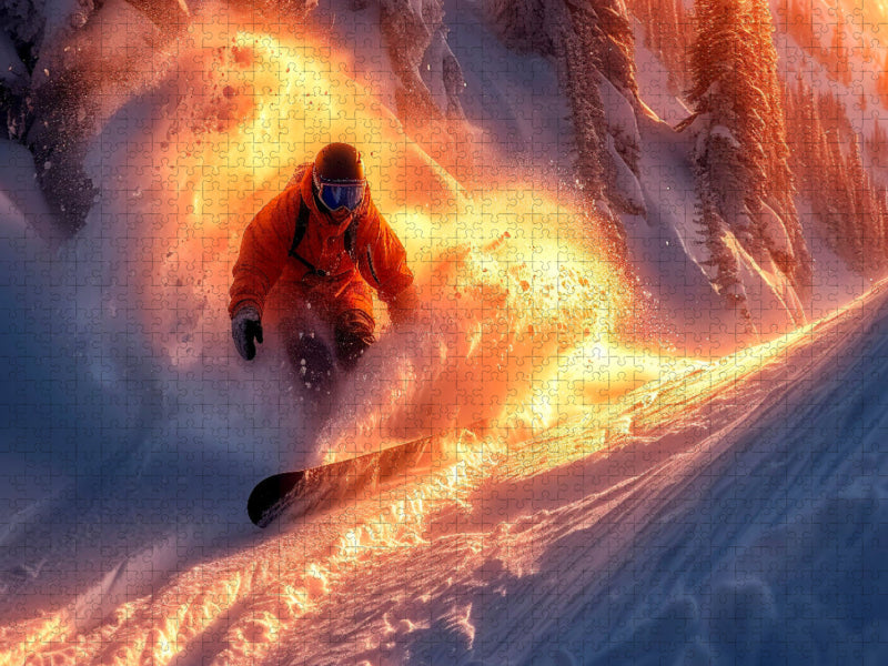 Le snowboard, un rêve hivernal - Puzzle photo CALVENDO' 
