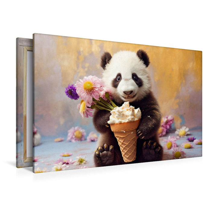 Premium textile canvas A motif from the calendar The Adventures of the Little Panda 